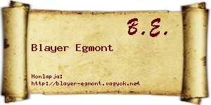 Blayer Egmont névjegykártya